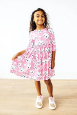 Mila & Rose ® Unicorn Kitties 3/4 Sleeve Pocket Twirl Dress - 