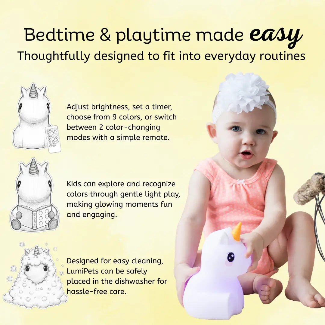 Lumieworld Unicorn Night Light for Kids - LED Unicorn Lamp | LumiPets® - 