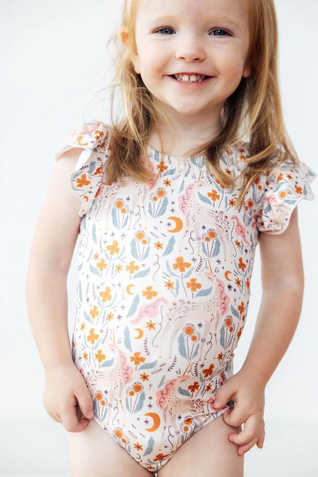 Mila & Rose ® Unicorn Soiree S/S Flutter Sleeve Leotard - 