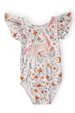 Mila & Rose ® Unicorn Soiree S/S Flutter Sleeve Leotard - 