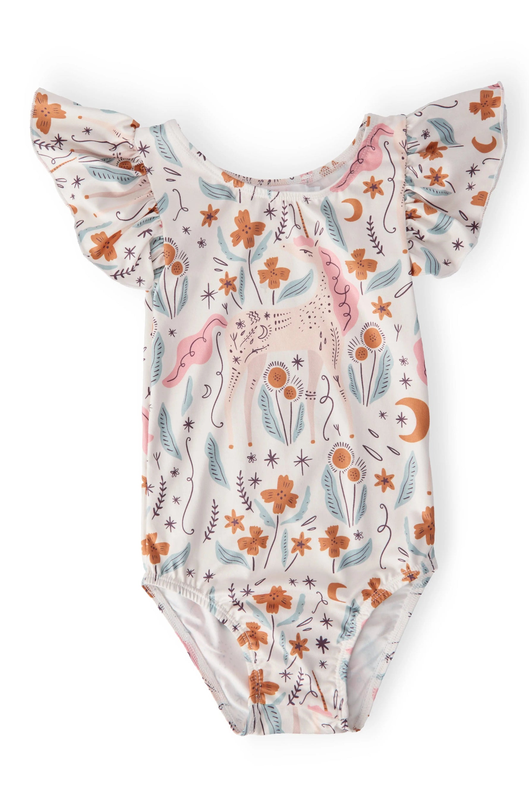 Mila & Rose ® Unicorn Soiree S/S Flutter Sleeve Leotard - 