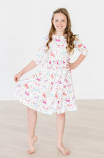 Mila & Rose ® Unicorn Wish 3/4 Sleeve Pocket Twirl Dress - 