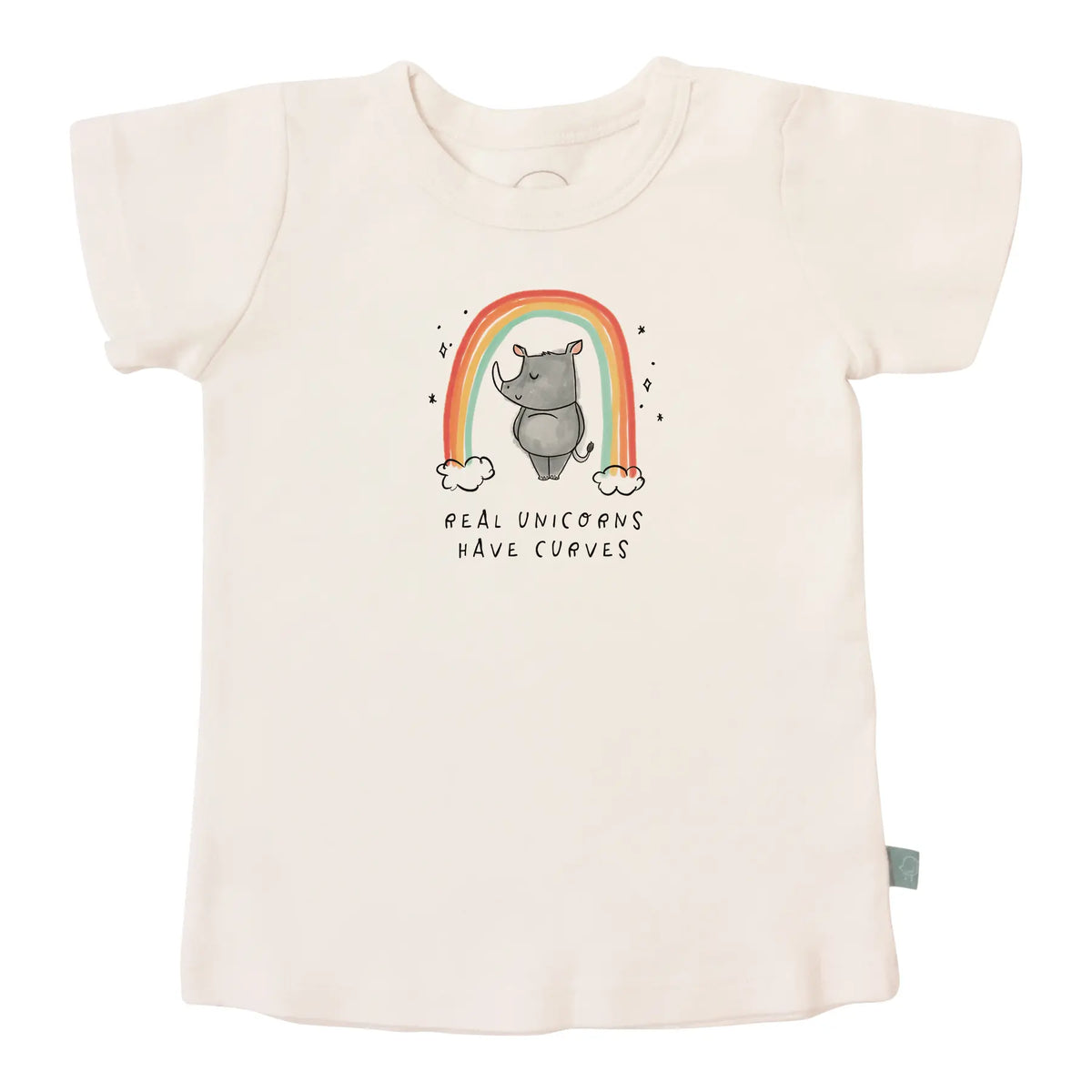 Finn Emma Organic Cotton Graphic Tee For Toddlers Unicorn Curves Non Toxic Dyes Ethically Made In India Finn + Emma 