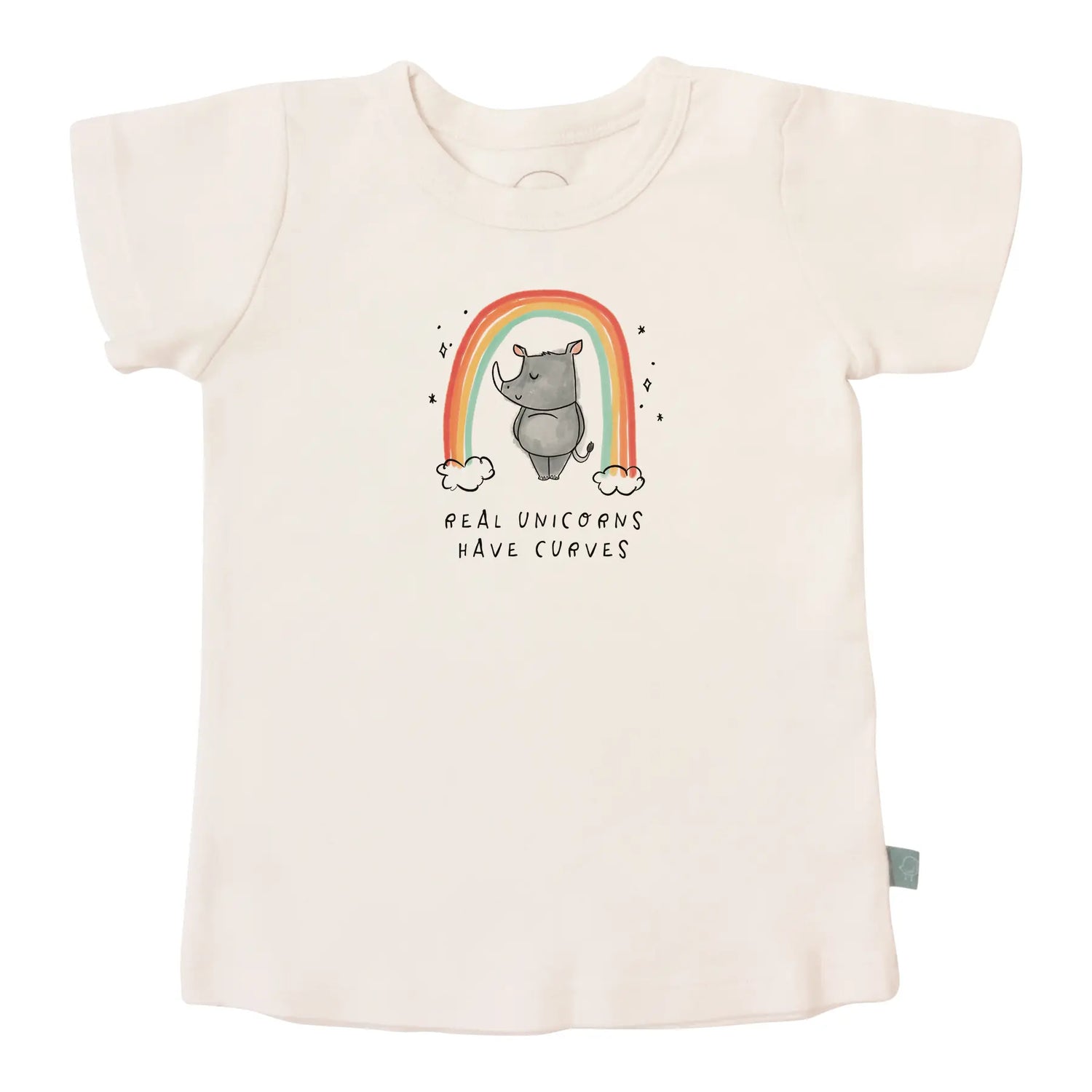Finn Emma Organic Cotton Graphic Tee For Toddlers Unicorn Curves Non Toxic Dyes Ethically Made In India Finn + Emma 