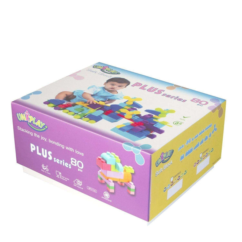 UNiPLAY Soft Building Blocks Plus Series 80pcs Primary Color - Everetts Place: Online Boutique - Kids & Babies