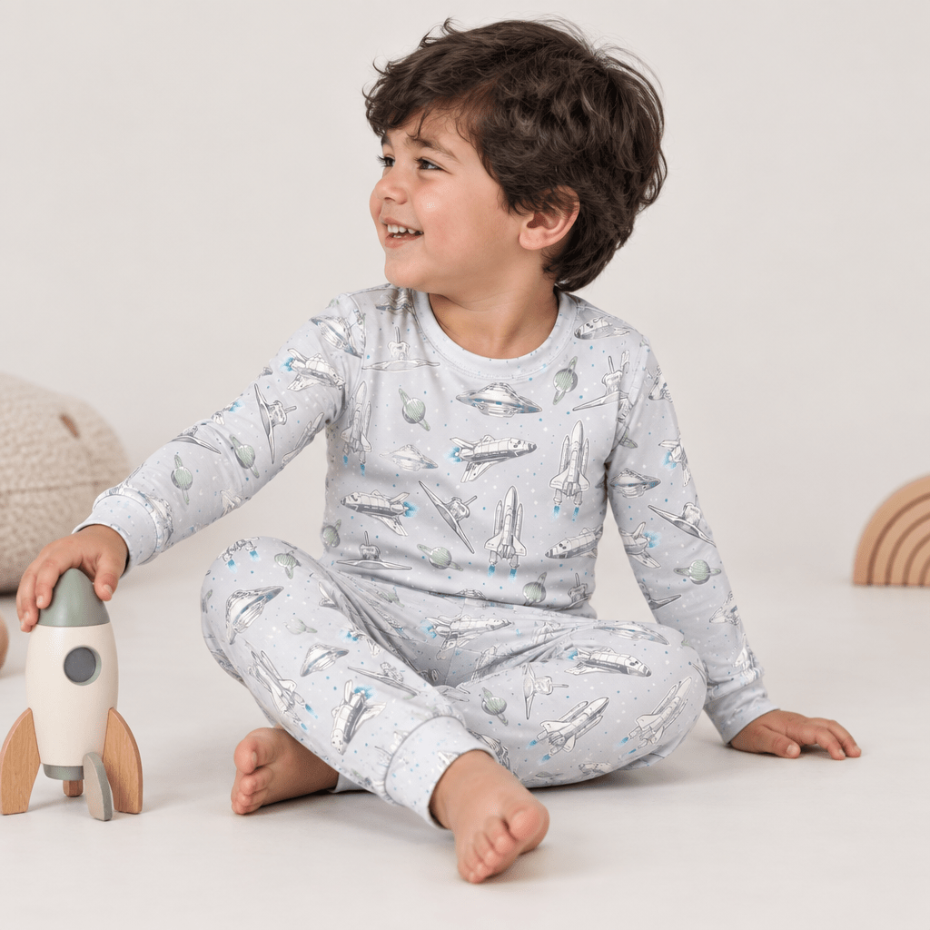 Up and Away Big Kid Pajama, Long Sleeve, Long Pant by Sweet Bamboo