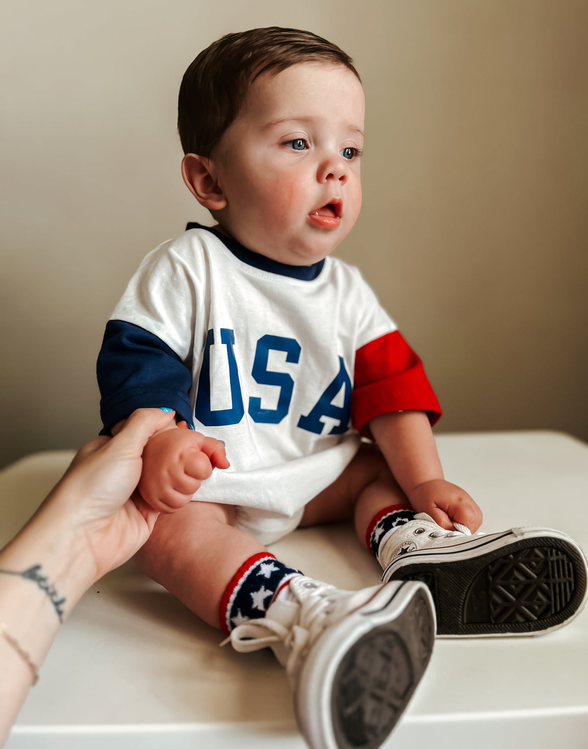 Little Joy Co. USA Colorblock T-Shirt Romper