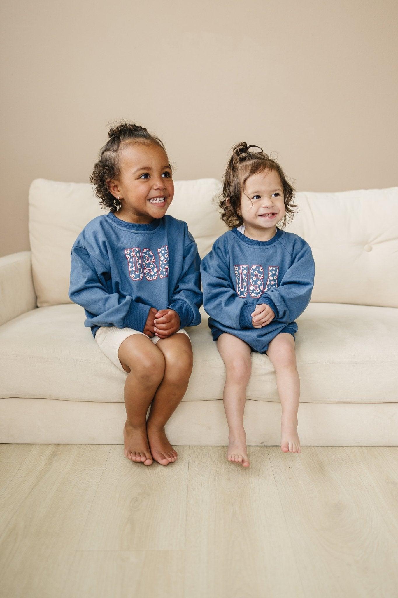 Little Joy Co. USA Daisy Sweatshirt Romper