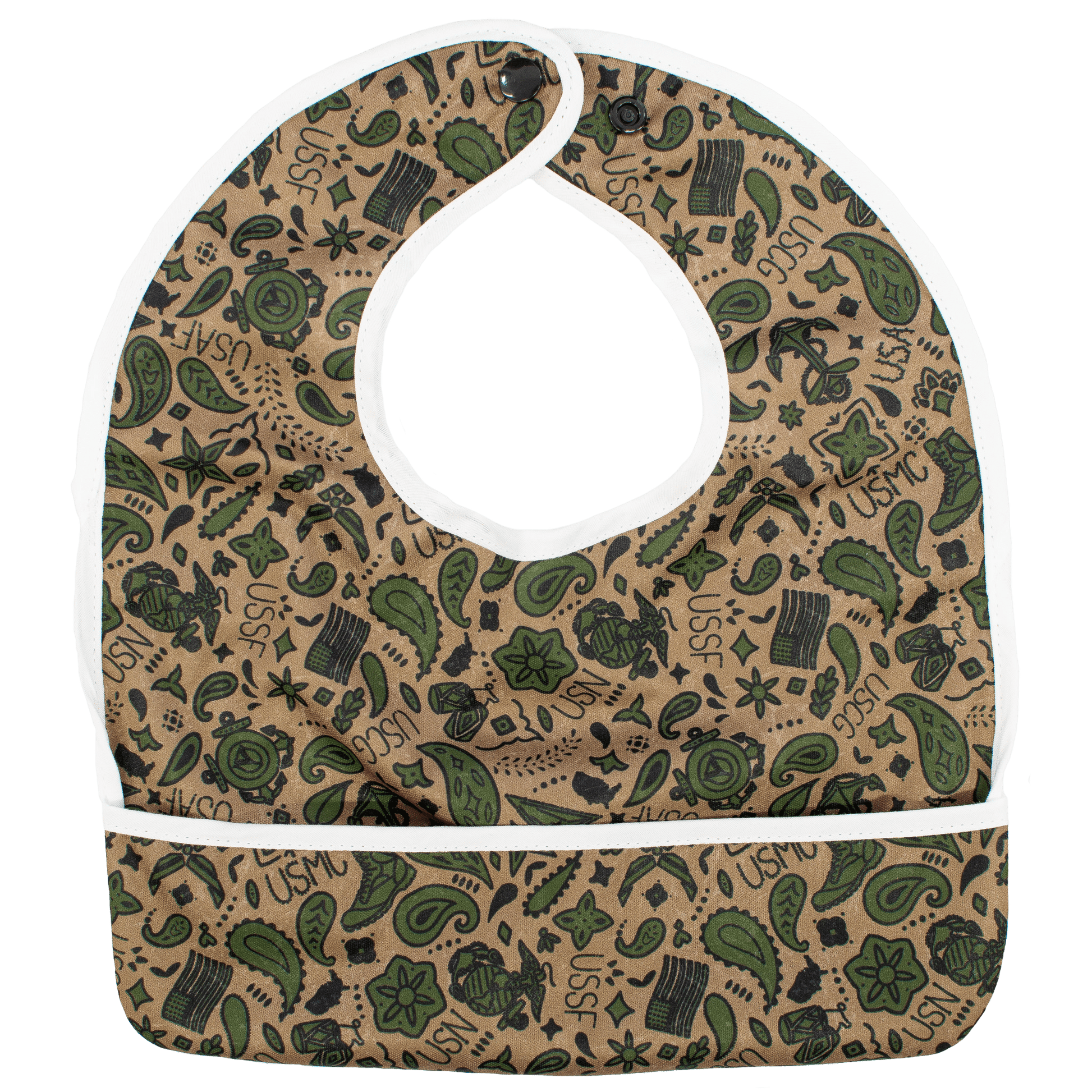 USA The Flip Bib with Pocket for Food and Drool Machine Washable Water Resistant Bib Texas Tushies