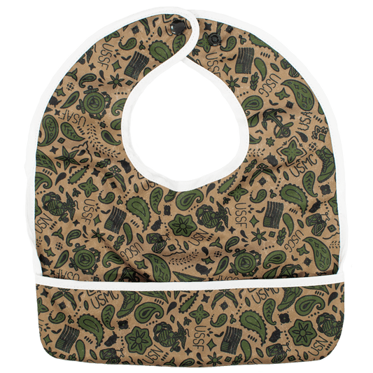 USA The Flip Bib with Pocket for Food and Drool Machine Washable Water Resistant Bib Texas Tushies