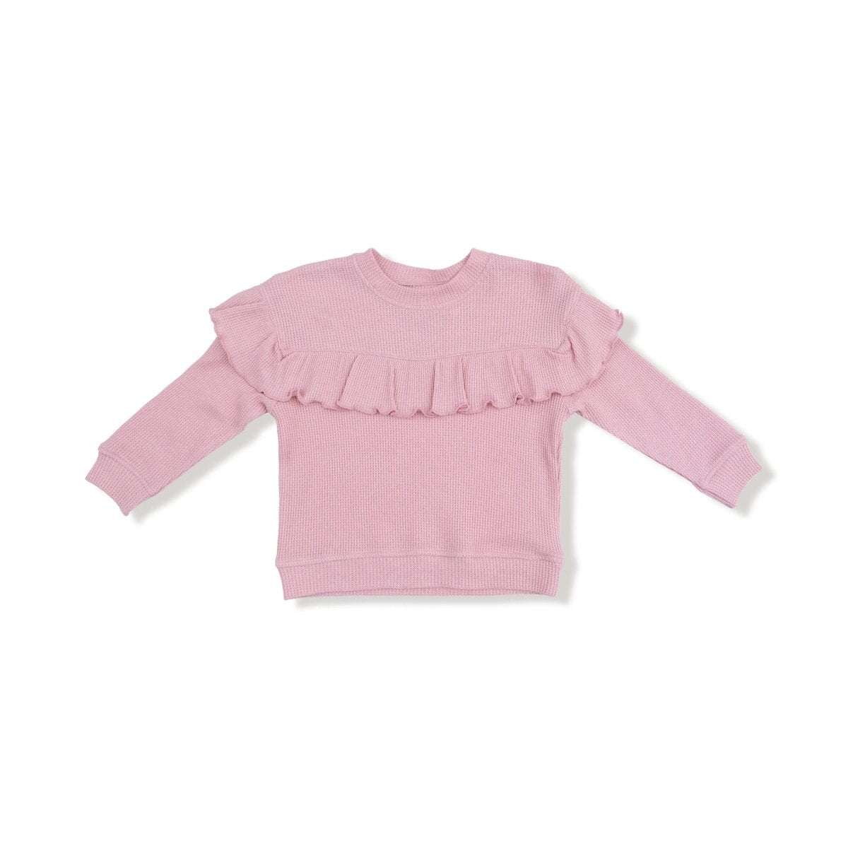 Angel Dear V Ruffle Waffle Top And Ribbed Legging Set For Kids - Everetts Place Boutique - 
