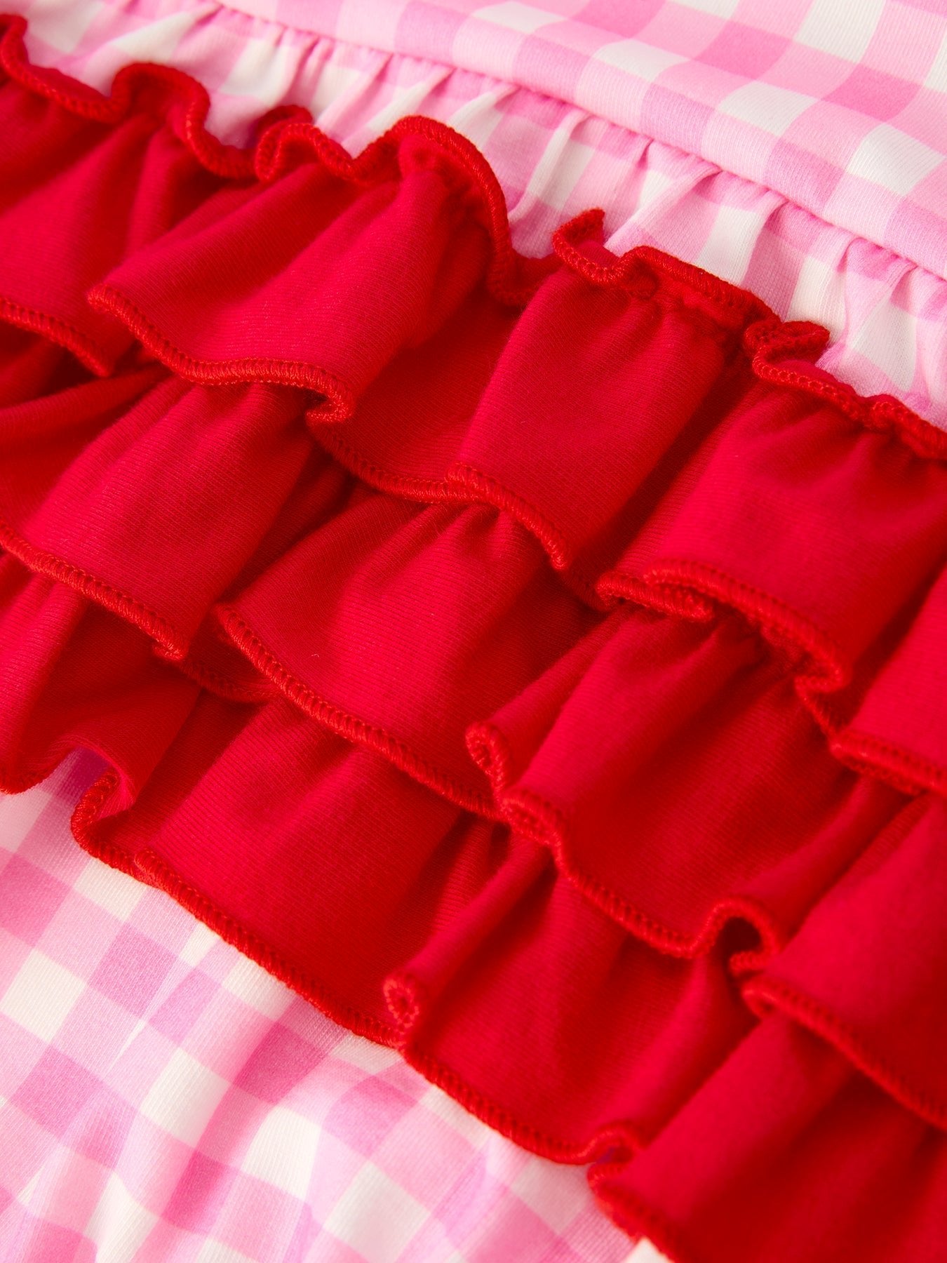 Rylee Faith Designs Valentine Pink Plaid Baby Girls Romper with Horse & Heart Smocking - 