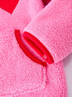 Rylee Faith Designs Valentine Pink Sherpa Heart Top with Red Heart Leggings and Bow Headband - 