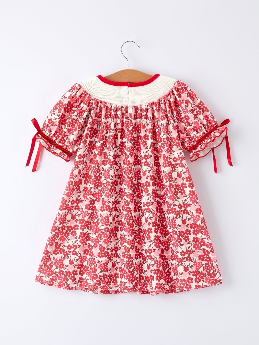 Rylee Faith Designs Valentine's Day "BE ❤ MINE" Embroidered Floral Girls' Dress - 