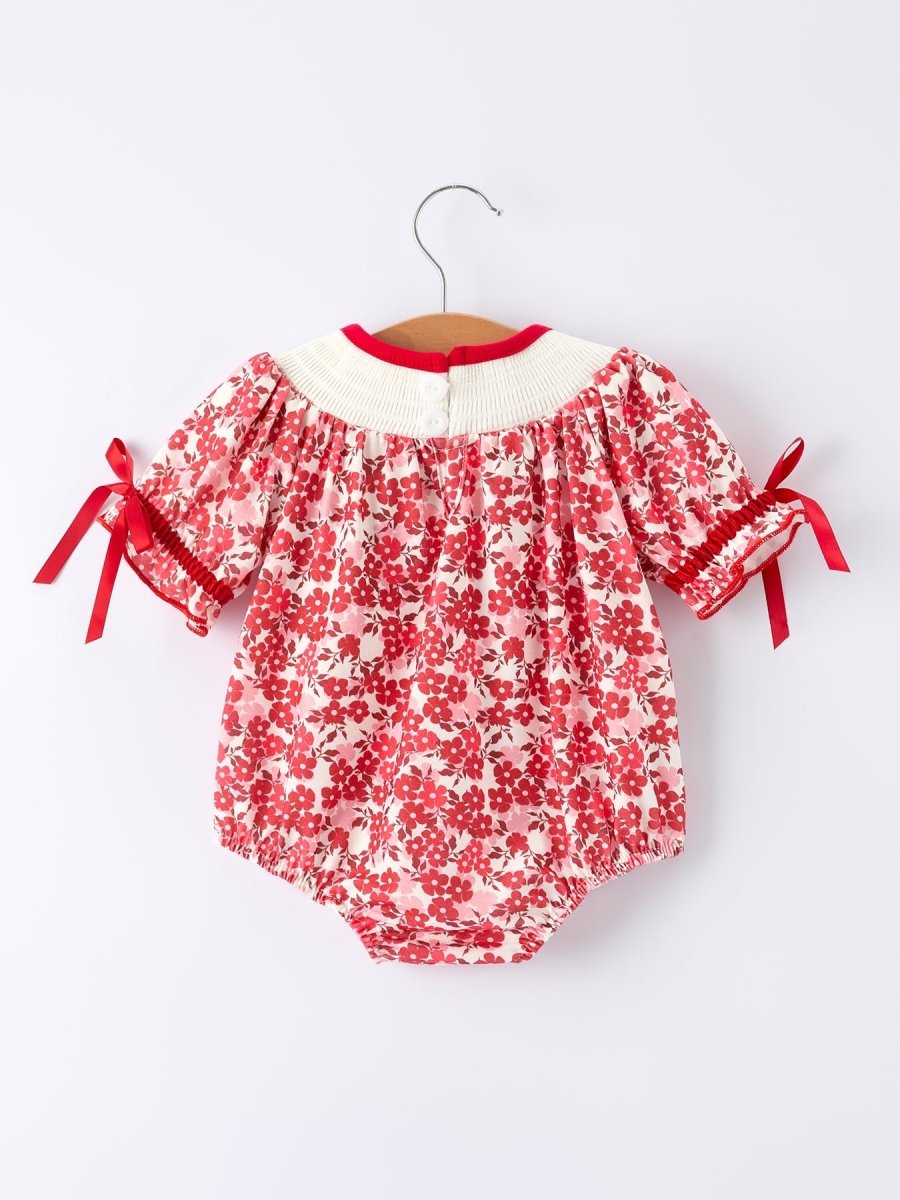 Rylee Faith Designs Valentine's Day "BE ❤ MINE" Embroidered Floral Girls' Romper - 