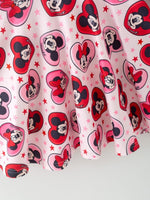 Rylee Faith Designs Valentine's Day Girls Long Sleeve Dress – Pink Character Heart Outfit - 