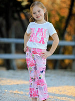 Rylee Faith Designs Valentines Day In My Swiftie Era Print Top And Pants Set - Everetts Place Boutique - 