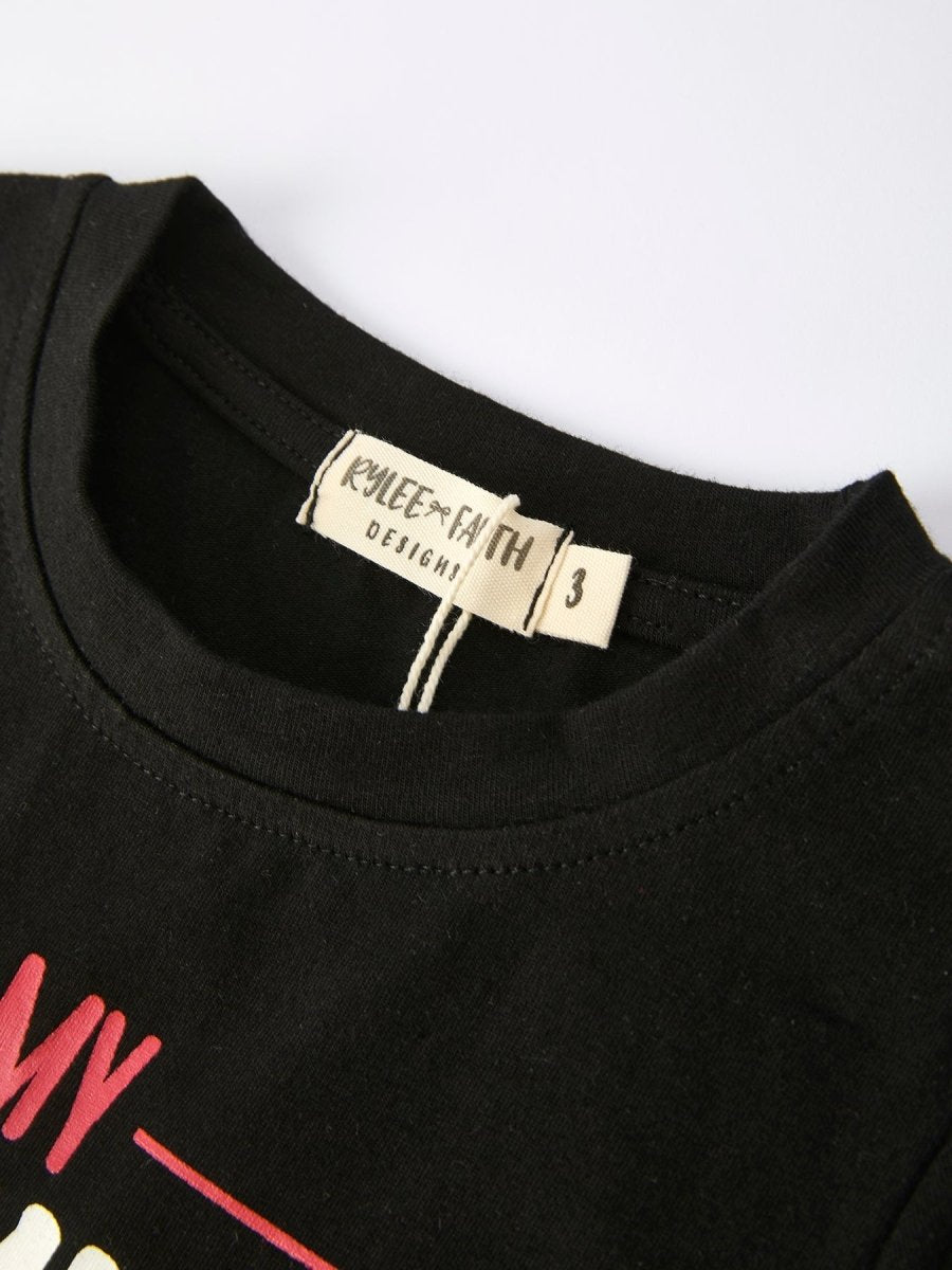 Rylee Faith Designs Valentine's Day Letter Print Top + Plaid Pants Boys Set - 