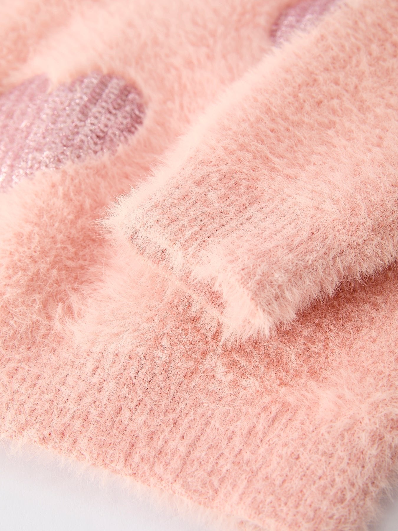 Rylee Faith Designs Valentine's Day Light Pink Girls Heart Sequins Sweater - 