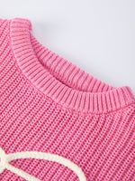 Rylee Faith Designs Valentine's Day Pink Baby Bow Sweater Cardigan - 