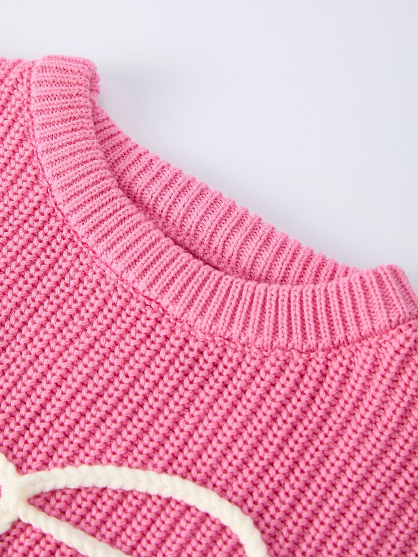 Rylee Faith Designs Valentine's Day Pink Baby Bow Sweater Cardigan - 