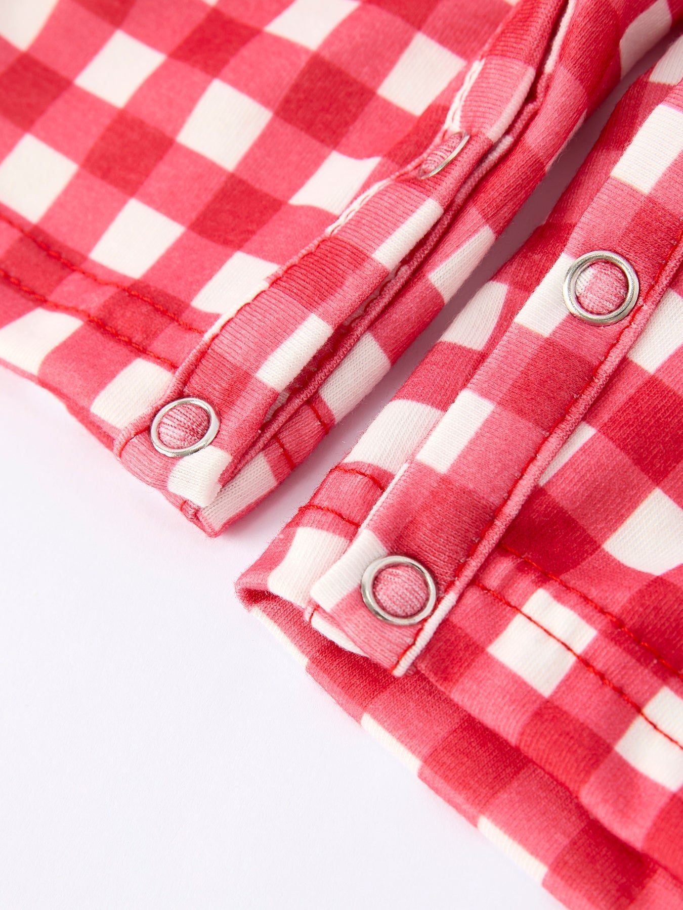 Rylee Faith Designs Valentine's Day Plaid Heart Embroidered Pony Boys' Romper - 