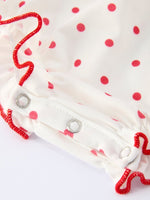 Rylee Faith Designs Valentine's Day Polka Dot Baby Girls Romper with Smocking Embroidery - 