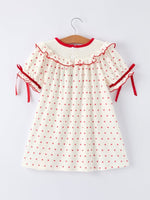 Rylee Faith Designs Valentine's Day Polka Dot Girls' Dress with Smocking Embroidery - 