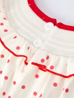 Rylee Faith Designs Valentine's Day Polka Dot Girls' Dress with Smocking Embroidery - 
