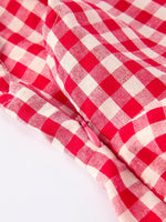 Rylee Faith Designs Valentine’s Day Red Plaid Heart Applique Dress with Bows – Toddler Girls Outfit - 