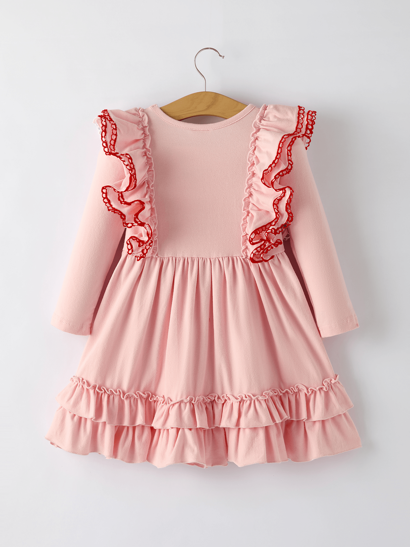 Rylee Faith Designs Valentine’s Day Sweetheart Pink Ruffle Girls Dress - 