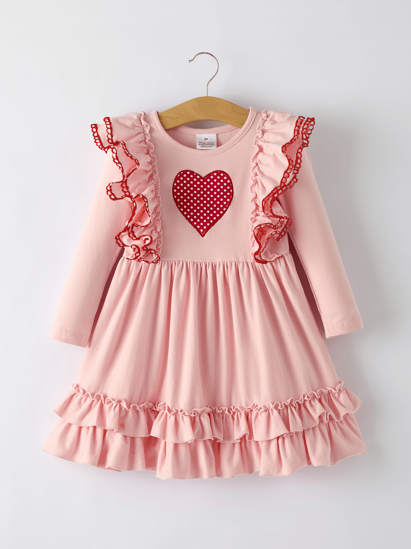 Rylee Faith Designs Valentine’s Day Sweetheart Pink Ruffle Girls Dress - 