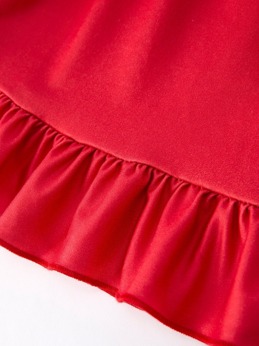 Rylee Faith Designs Valentine's Day Three - Piece Solid Red, Pink, Striped Dress - 