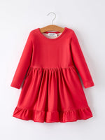 Rylee Faith Designs Valentine's Day Three - Piece Solid Red, Pink, Striped Dress - 