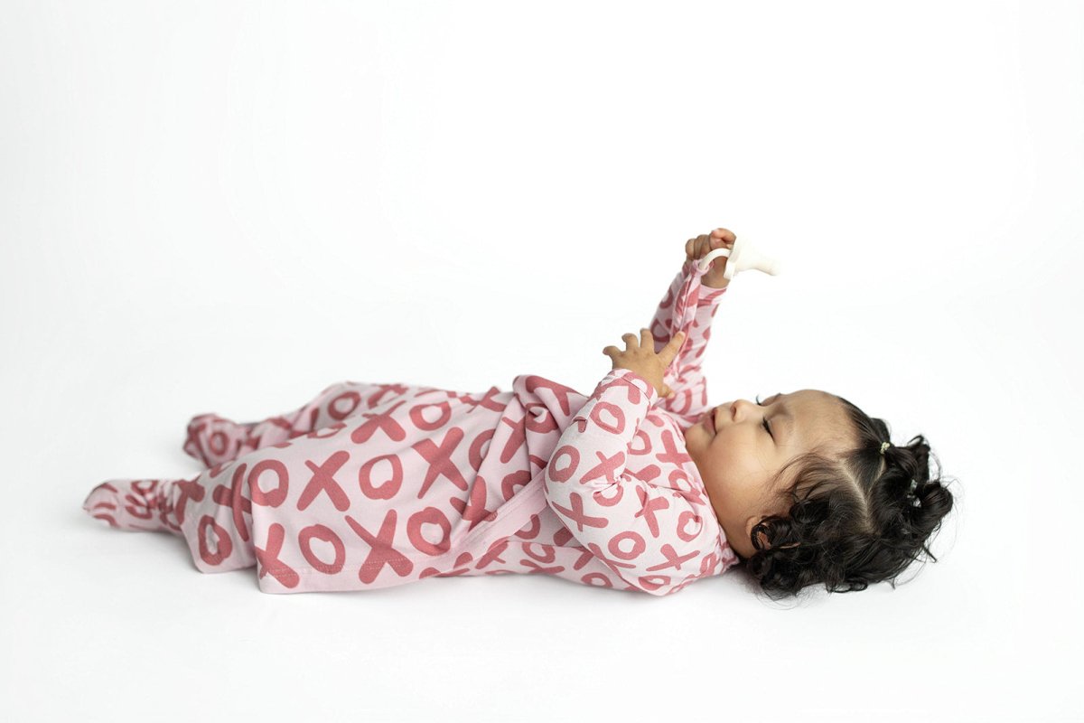 Three Little Tots Valentine's Day XOXO Bamboo Newborn Lovey Small Blanket - 