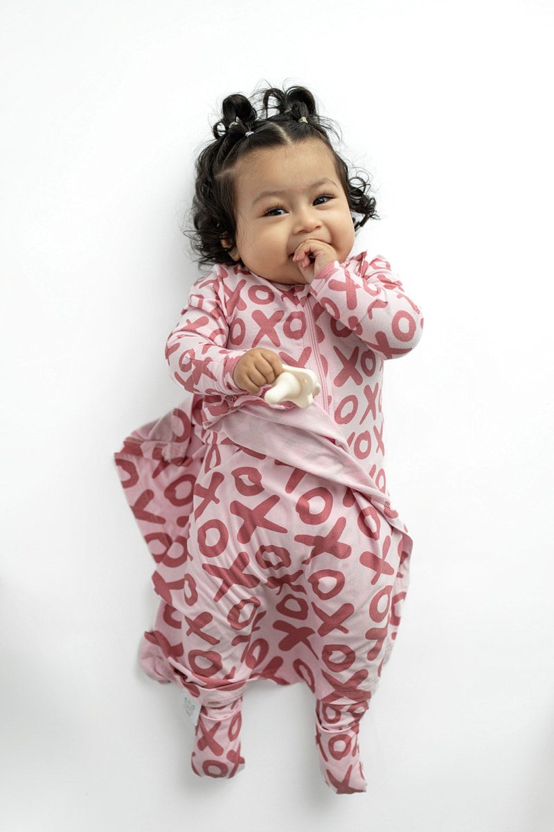 Three Little Tots Valentine's Day XOXO Bamboo Newborn Lovey Small Blanket - 