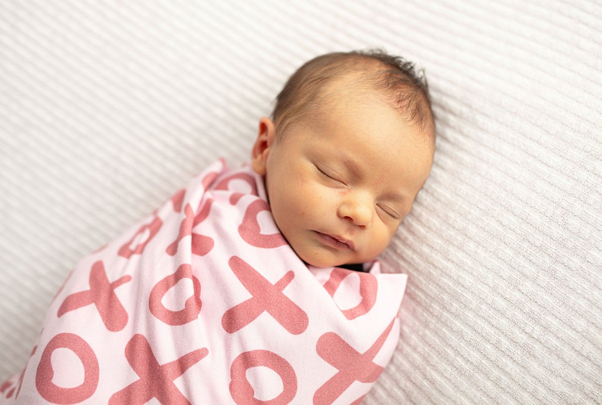 Three Little Tots Valentine's Day XOXO Bamboo Newborn Swaddle Blanket - 