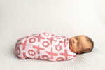 Three Little Tots Valentine's Day XOXO Bamboo Newborn Swaddle Blanket - 