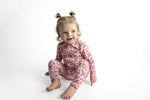 Three Little Tots Valentine's Day XOXO Bamboo Newborn Zipper Pajamas Sleepers - 