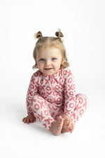 Three Little Tots Valentine's Day XOXO Bamboo Newborn Zipper Pajamas Sleepers - 