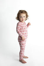 Three Little Tots Valentine's Day XOXO Bamboo Newborn Zipper Pajamas Sleepers - 