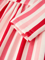 Rylee Faith Designs Valentine’s Girls Long Sleeve 3 - Piece Dress Set with Hearts and Stripes - 