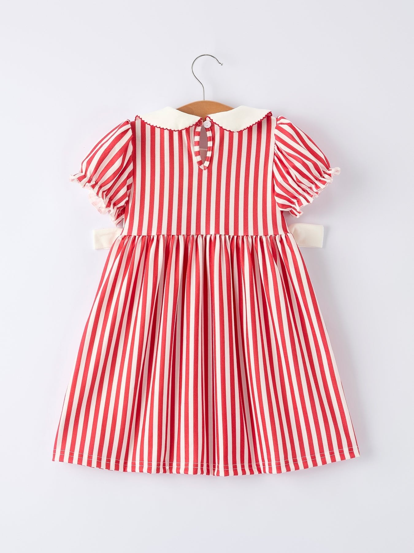 Rylee Faith Designs Valentine's Red Stripe Heart Dress for Toddler Girls - 