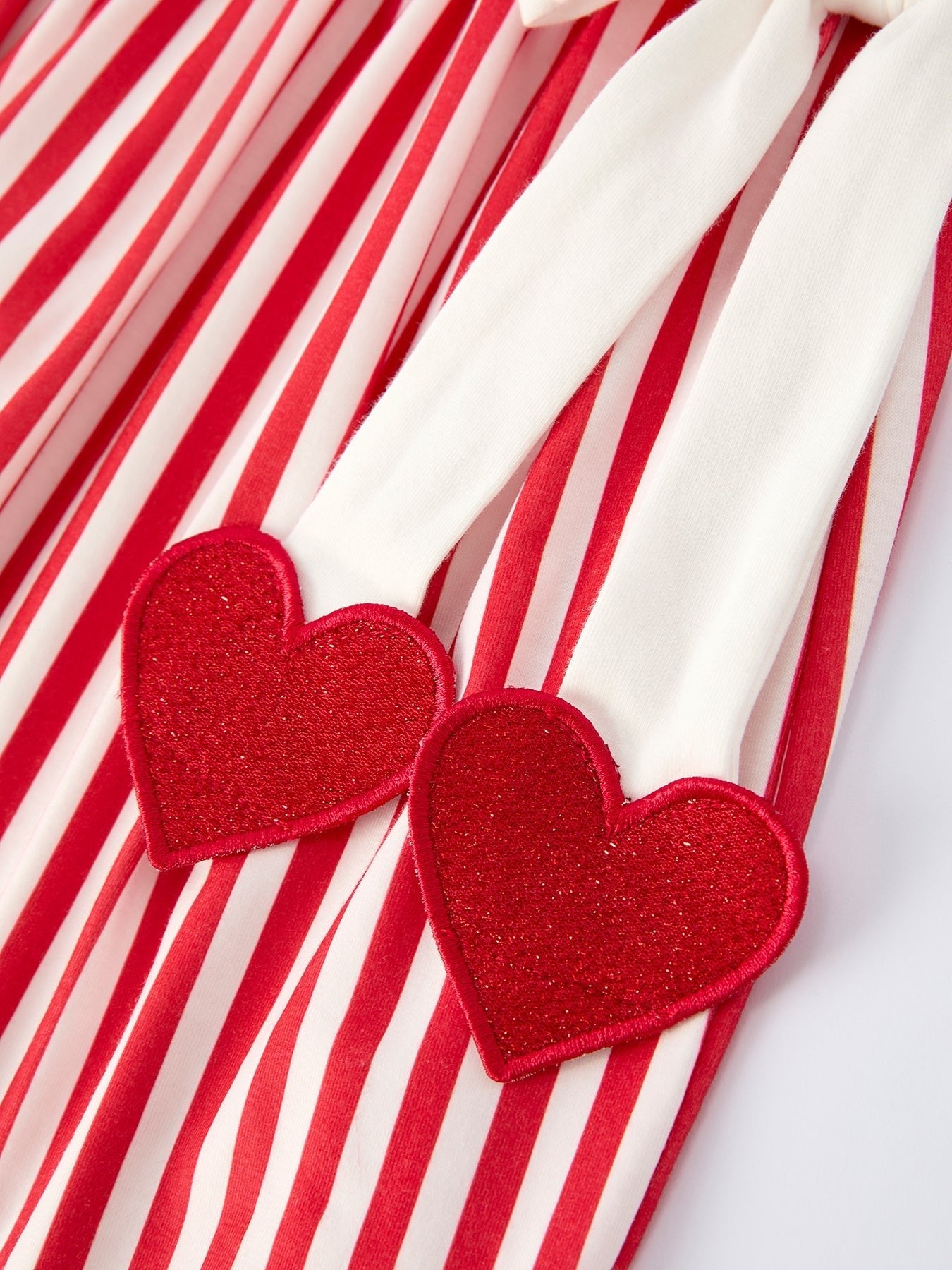 Rylee Faith Designs Valentine's Red Stripe Heart Dress for Toddler Girls - 
