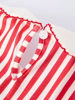 Rylee Faith Designs Valentine's Red Stripe Heart Dress for Toddler Girls - 