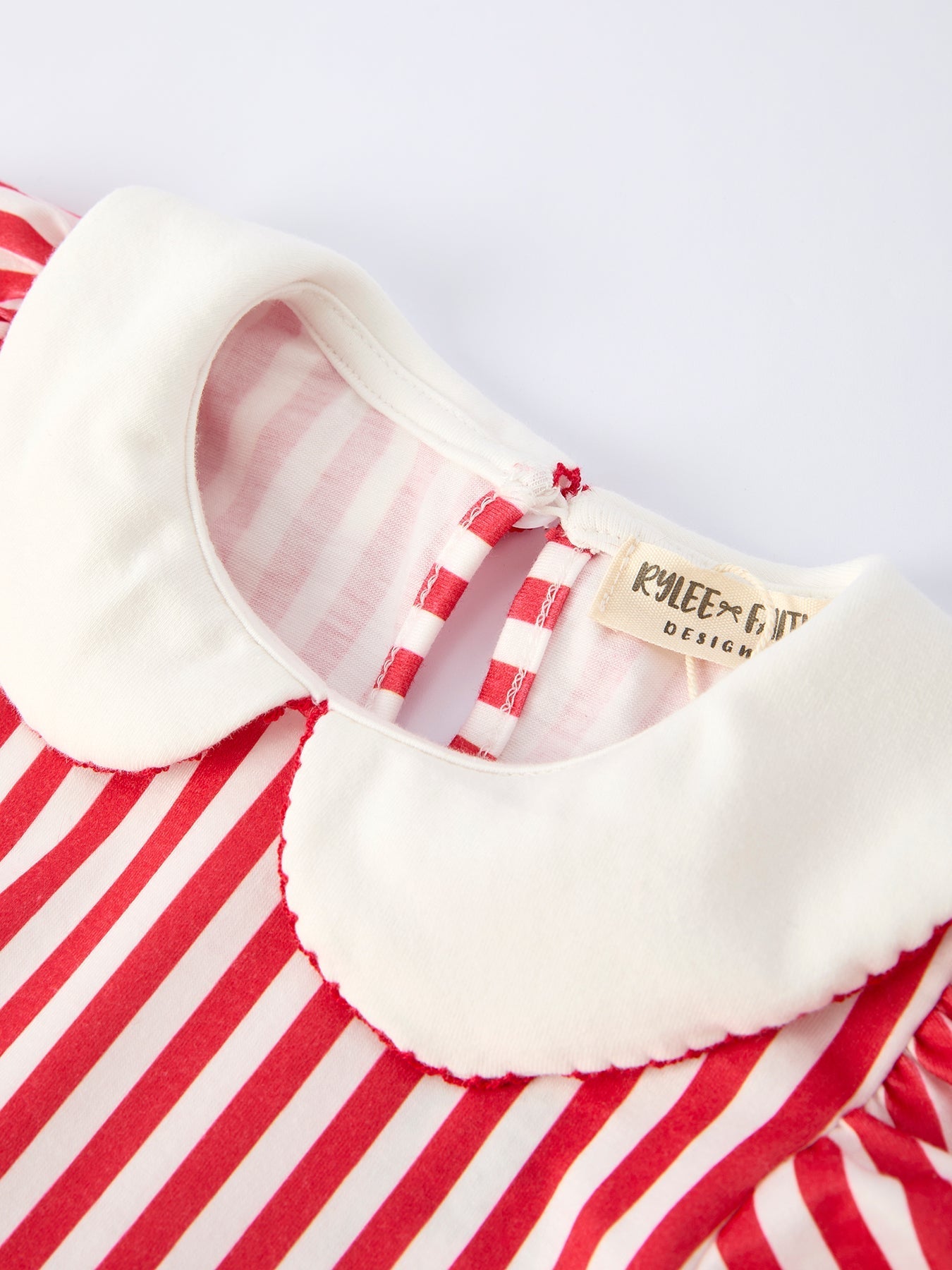 Rylee Faith Designs Valentine's Red Stripe Heart Dress for Toddler Girls - 