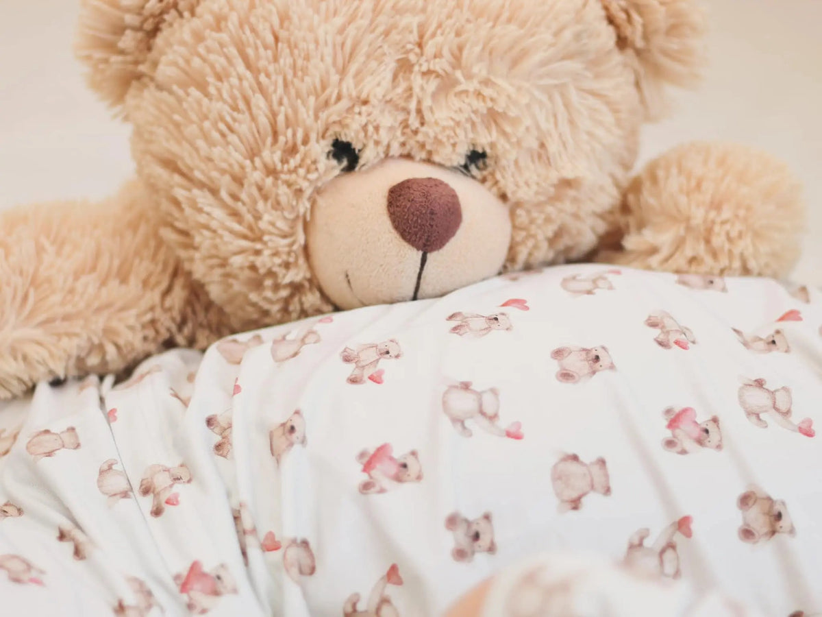 Little Joy Co. Valentines Teddy Bear 2pc Bamboo Pajamas - 