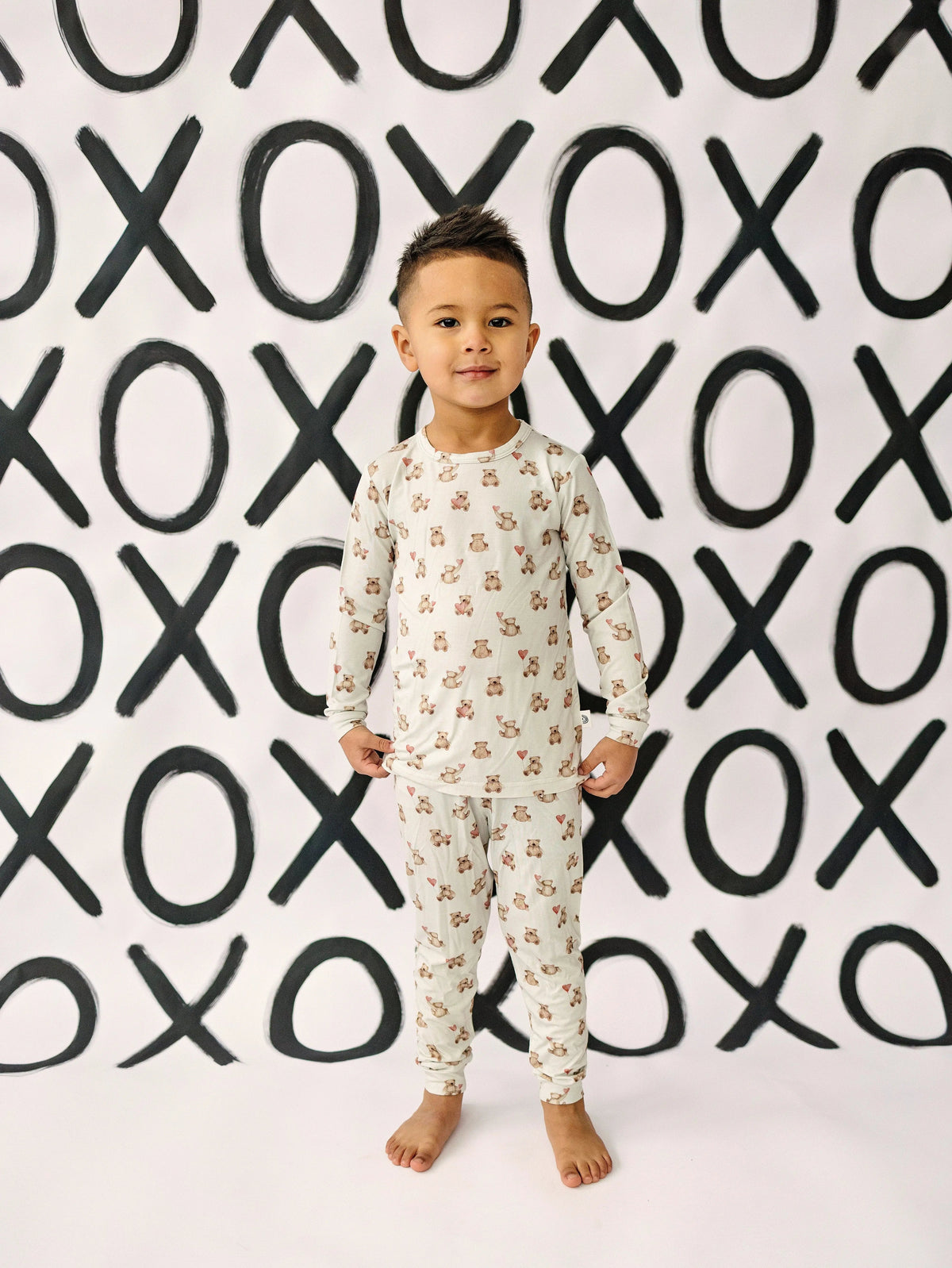 Little Joy Co. Valentines Teddy Bear 2pc Bamboo Pajamas - 