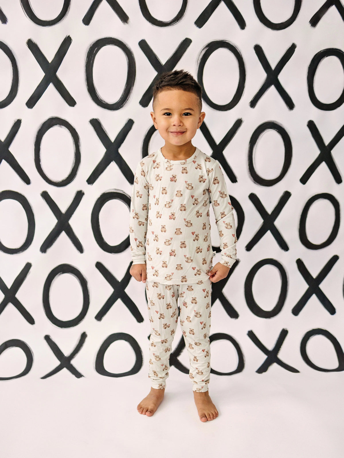 Little Joy Co. Valentines Teddy Bear 2pc Bamboo Pajamas - 