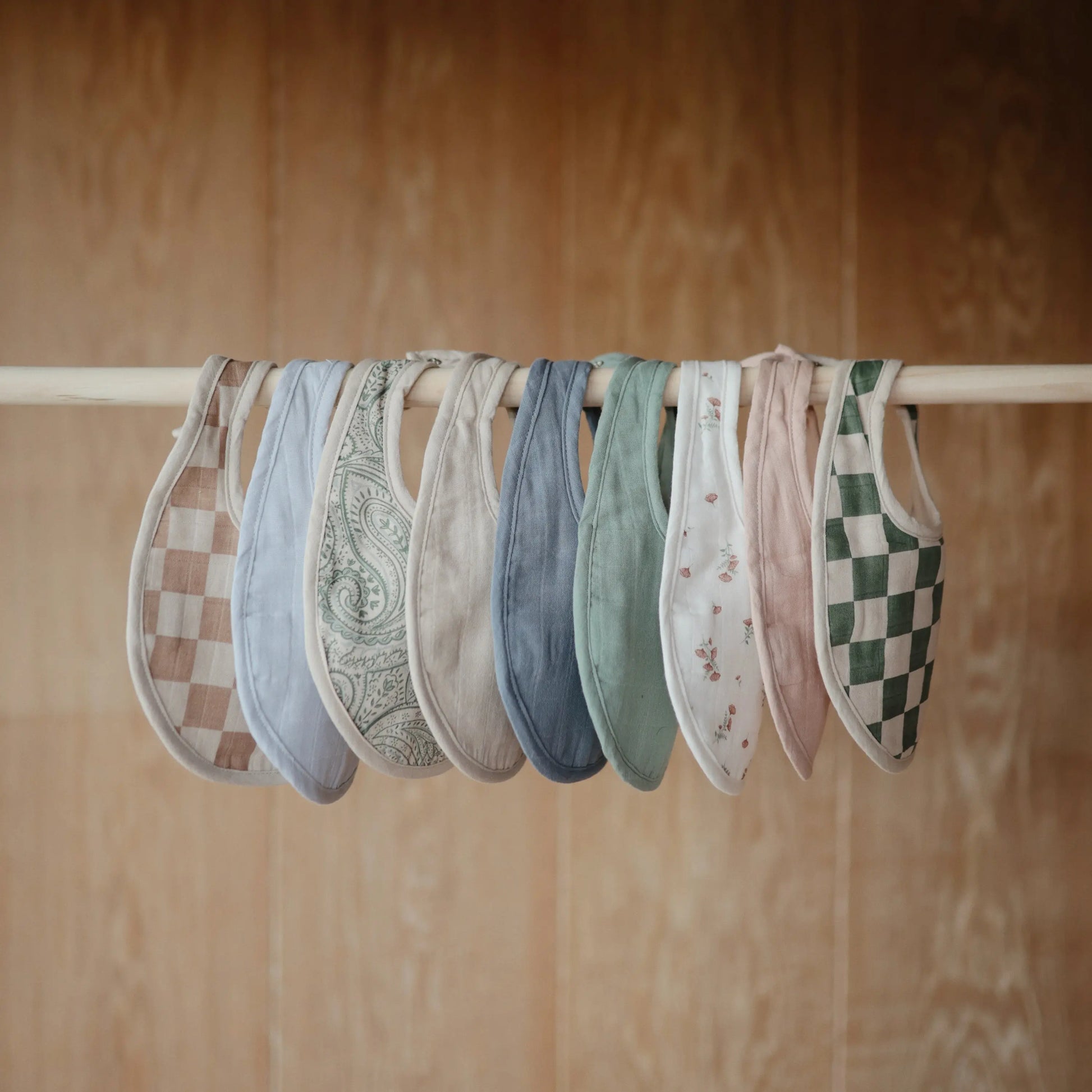 Muslin Bibs for Babies with Dual Snap Closure - Soft and Absorbent Multi-Layered Design Mushie
